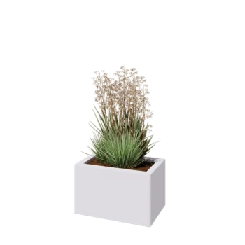 Teräksinen istutuslaatikko - Suorakaiteen muotoiset - 50 x 30 x 30 cm - RAL9010 matta (valkoinen) - Ilman pohjalevyä