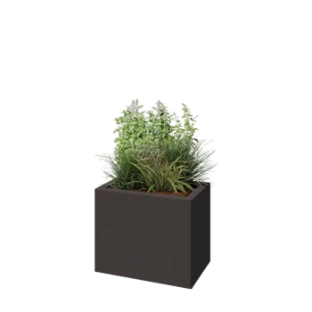 Teräksinen istutuslaatikko - Suorakaiteen muotoiset - 50 x 30 x 40 cm - RAL7016 matta (antrasiitinharmaa) - Ilman pohjalevyä