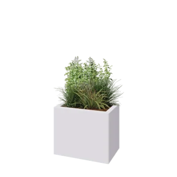 Teräksinen istutuslaatikko - Suorakaiteen muotoiset - 50 x 30 x 40 cm - RAL9010 matta (valkoinen) - Ilman pohjalevyä