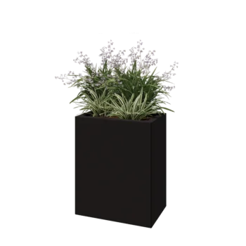 Teräksinen istutuslaatikko - Suorakaiteen muotoiset - 50 x 30 x 60 cm - RAL9005 matta (musta) - Ilman pohjalevyä