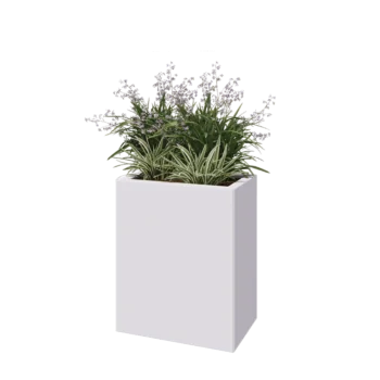Teräksinen istutuslaatikko - Suorakaiteen muotoiset - 50 x 30 x 60 cm - RAL9010 matta (valkoinen) - Ilman pohjalevyä