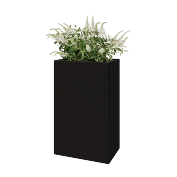 Teräksinen istutuslaatikko - Suorakaiteen muotoiset - 50 x 30 x 80 cm - RAL9005 matta (musta) - Ilman pohjalevyä