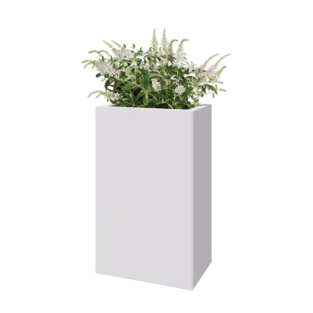 Teräksinen istutuslaatikko - Suorakaiteen muotoiset - 50 x 30 x 80 cm - RAL9010 matta (valkoinen) - Ilman pohjalevyä