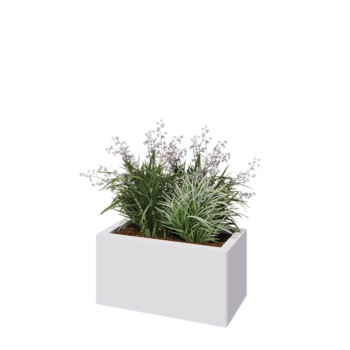 Teräksinen istutuslaatikko - Suorakaiteen muotoiset - 60 x 30 x 30 cm - RAL9010 matta (valkoinen) - Ilman pohjalevyä