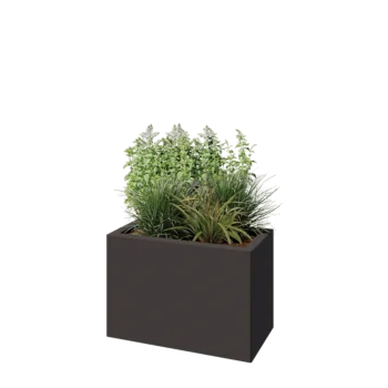 Teräksinen istutuslaatikko - Suorakaiteen muotoiset - 60 x 30 x 40 cm - RAL7016 matta (antrasiitinharmaa) - Pohjalevyllä