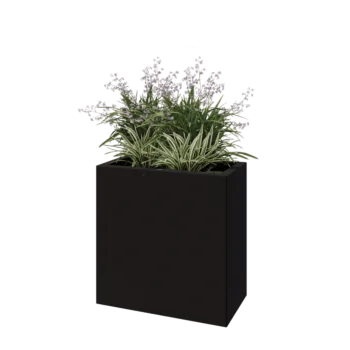 Teräksinen istutuslaatikko - Suorakaiteen muotoiset - 60 x 30 x 60 cm - RAL9005 matta (musta) - Ilman pohjalevyä