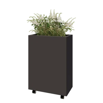 Teräksinen istutuslaatikko - Suorakaiteen muotoiset - 60 x 30 x 80 cm - Muu RAL-väri - Pohjalevyllä - Pyörillä