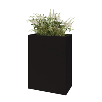 Teräksinen istutuslaatikko - Suorakaiteen muotoiset - 60 x 30 x 80 cm - RAL9005 matta (musta) - Pohjalevyllä