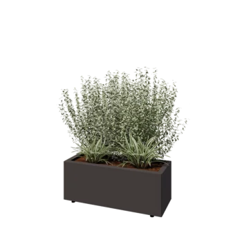 Teräksinen istutuslaatikko - Suorakaiteen muotoiset - 80 x 30 x 30 cm - Muu RAL-väri - Pohjalevyllä - Jaloilla