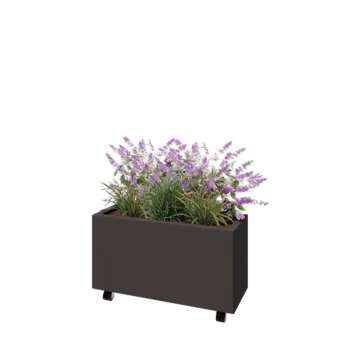 Teräksinen istutuslaatikko - Suorakaiteen muotoiset - 80 x 30 x 40 cm - Muu RAL-väri - Pohjalevyllä - Pyörillä