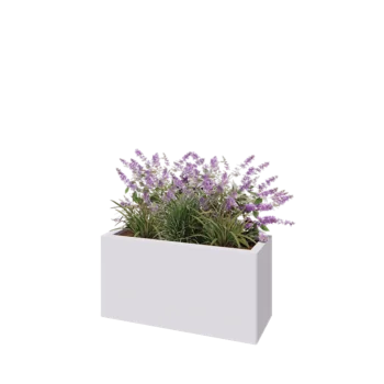 Teräksinen istutuslaatikko - Suorakaiteen muotoiset - 80 x 30 x 40 cm - RAL9010 matta (valkoinen) - Ilman pohjalevyä