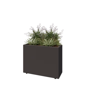 Teräksinen istutuslaatikko - Suorakaiteen muotoiset - 80 x 30 x 60 cm - RAL7016 matta (antrasiitinharmaa) - Pohjalevyllä - Jaloilla