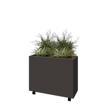 Teräksinen istutuslaatikko - Suorakaiteen muotoiset - 80 x 30 x 60 cm - Muu RAL-väri - Pohjalevyllä - Pyörillä