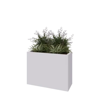 Teräksinen istutuslaatikko - Suorakaiteen muotoiset - 80 x 30 x 60 cm - RAL9010 matta (valkoinen) - Ilman pohjalevyä