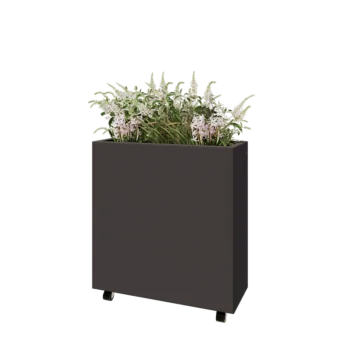 Teräksinen istutuslaatikko - Suorakaiteen muotoiset - 80 x 30 x 80 cm - Muu RAL-väri - Pohjalevyllä - Pyörillä