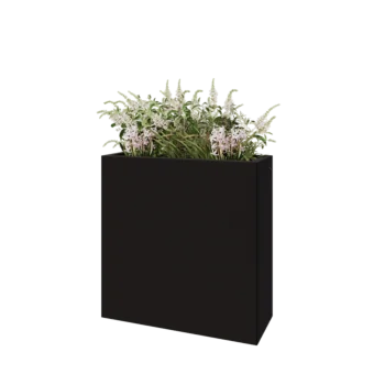 Teräksinen istutuslaatikko - Suorakaiteen muotoiset - 80 x 30 x 80 cm - RAL9005 matta (musta) - Pohjalevyllä