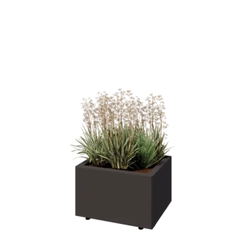 Teräksinen istutuslaatikko - Suorakaiteen muotoiset - 50 x 40 x 30 cm - RAL7016 matta (antrasiitinharmaa) - Pohjalevyllä - Jaloilla