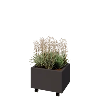 Teräksinen istutuslaatikko - Suorakaiteen muotoiset - 50 x 40 x 30 cm - Muu RAL-väri - Pohjalevyllä - Pyörillä