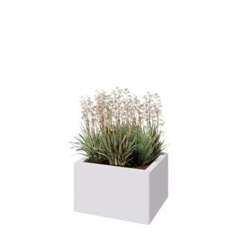 Teräksinen istutuslaatikko - Suorakaiteen muotoiset - 50 x 40 x 30 cm - RAL9010 matta (valkoinen) - Ilman pohjalevyä