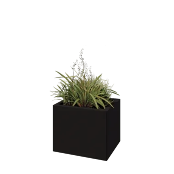 Teräksinen istutuslaatikko - Suorakaiteen muotoiset - 50 x 40 x 40 cm - RAL9005 matta (musta) - Ilman pohjalevyä