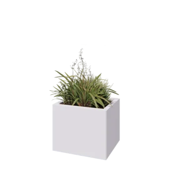 Teräksinen istutuslaatikko - Suorakaiteen muotoiset - 50 x 40 x 40 cm - RAL9010 matta (valkoinen) - Ilman pohjalevyä
