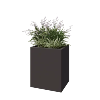 Teräksinen istutuslaatikko - Suorakaiteen muotoiset - 50 x 40 x 60 cm - RAL7016 matta (antrasiitinharmaa) - Ilman pohjalevyä