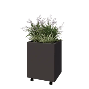 Teräksinen istutuslaatikko - Suorakaiteen muotoiset - 50 x 40 x 60 cm - Muu RAL-väri - Pohjalevyllä - Pyörillä