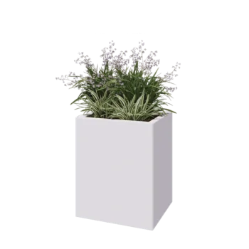 Teräksinen istutuslaatikko - Suorakaiteen muotoiset - 50 x 40 x 60 cm - RAL9010 matta (valkoinen) - Ilman pohjalevyä