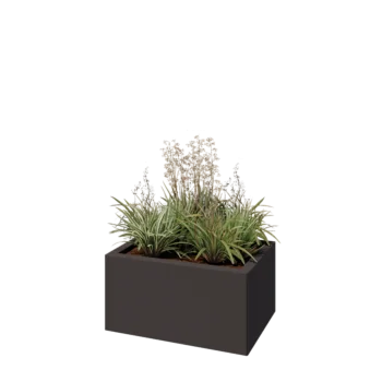 Teräksinen istutuslaatikko - Suorakaiteen muotoiset - 60 x 40 x 30 cm - RAL7016 matta (antrasiitinharmaa) - Pohjalevyllä