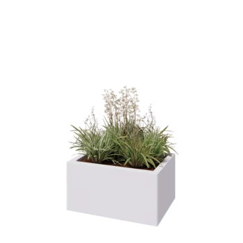 Teräksinen istutuslaatikko - Suorakaiteen muotoiset - 60 x 40 x 30 cm - RAL9010 matta (valkoinen) - Ilman pohjalevyä