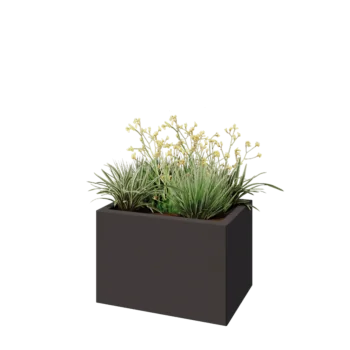 Teräksinen istutuslaatikko - Suorakaiteen muotoiset - 60 x 40 x 40 cm - RAL7016 matta (antrasiitinharmaa) - Ilman pohjalevyä