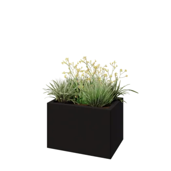 Teräksinen istutuslaatikko - Suorakaiteen muotoiset - 60 x 40 x 40 cm - RAL9005 matta (musta) - Ilman pohjalevyä