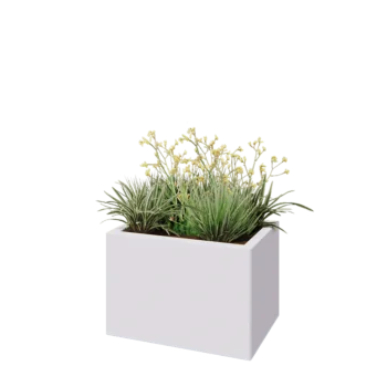 Teräksinen istutuslaatikko - Suorakaiteen muotoiset - 60 x 40 x 40 cm - RAL9010 matta (valkoinen) - Pohjalevyllä