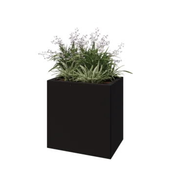 Teräksinen istutuslaatikko - Suorakaiteen muotoiset - 60 x 40 x 60 cm - RAL9005 matta (musta) - Ilman pohjalevyä