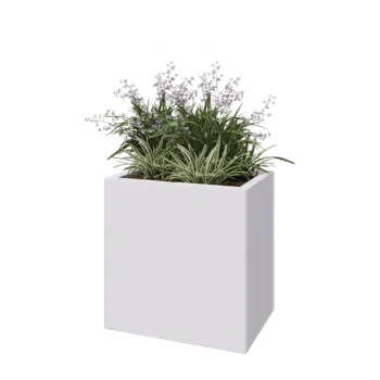 Teräksinen istutuslaatikko - Suorakaiteen muotoiset - 60 x 40 x 60 cm - RAL9010 matta (valkoinen) - Pohjalevyllä