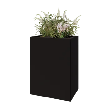 Teräksinen istutuslaatikko - Suorakaiteen muotoiset - 60 x 40 x 80 cm - RAL9005 matta (musta) - Ilman pohjalevyä