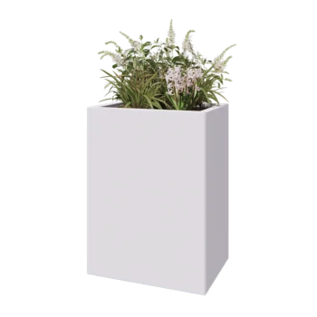 Teräksinen istutuslaatikko - Suorakaiteen muotoiset - 60 x 40 x 80 cm - RAL9010 matta (valkoinen) - Ilman pohjalevyä