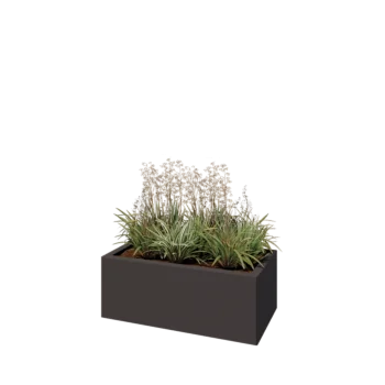 Teräksinen istutuslaatikko - Suorakaiteen muotoiset - 80 x 40 x 30 cm - RAL7016 matta (antrasiitinharmaa) - Ilman pohjalevyä