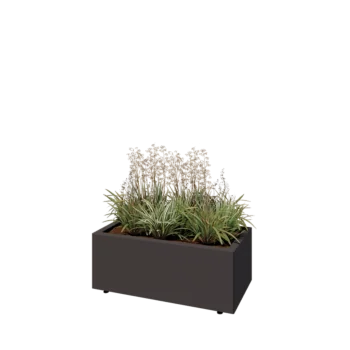 Teräksinen istutuslaatikko - Suorakaiteen muotoiset - 80 x 40 x 30 cm - RAL7016 matta (antrasiitinharmaa) - Pohjalevyllä - Jaloilla