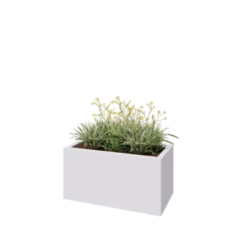 Teräksinen istutuslaatikko - Suorakaiteen muotoiset - 80 x 40 x 40 cm - RAL9010 matta (valkoinen) - Pohjalevyllä