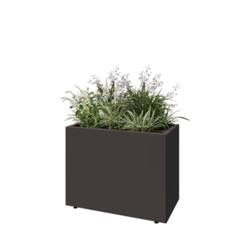 Teräksinen istutuslaatikko - Suorakaiteen muotoiset - 80 x 40 x 60 cm - Muu RAL-väri - Pohjalevyllä - Jaloilla