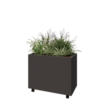 Teräksinen istutuslaatikko - Suorakaiteen muotoiset - 80 x 40 x 60 cm - Muu RAL-väri - Pohjalevyllä - Pyörillä