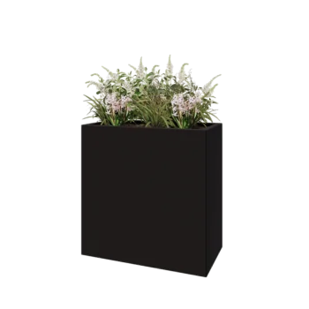 Teräksinen istutuslaatikko - Suorakaiteen muotoiset - 80 x 40 x 80 cm - RAL9005 matta (musta) - Ilman pohjalevyä