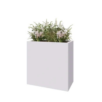 Teräksinen istutuslaatikko - Suorakaiteen muotoiset - 80 x 40 x 80 cm - RAL9010 matta (valkoinen) - Ilman pohjalevyä