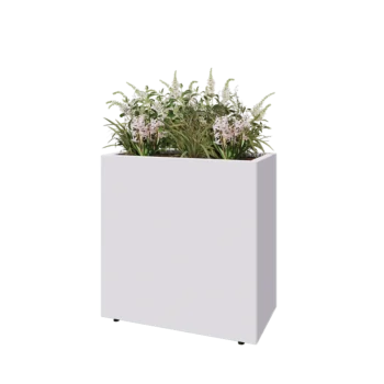 Teräksinen istutuslaatikko - Suorakaiteen muotoiset - 80 x 40 x 80 cm - RAL9010 matta (valkoinen) - Pohjalevyllä - Jaloilla