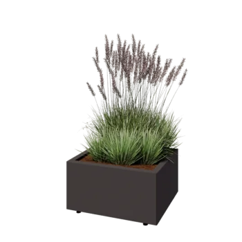 Teräksinen istutuslaatikko - Suorakaiteen muotoiset - 60 x 50 x 30 cm - Muu RAL-väri - Pohjalevyllä - Jaloilla