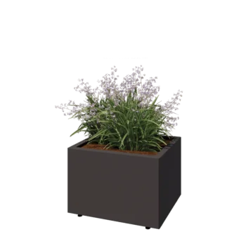 Teräksinen istutuslaatikko - Suorakaiteen muotoiset - 60 x 50 x 40 cm - RAL7016 matta (antrasiitinharmaa) - Pohjalevyllä - Jaloilla