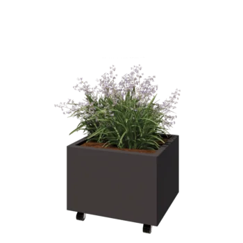 Teräksinen istutuslaatikko - Suorakaiteen muotoiset - 60 x 50 x 40 cm - Muu RAL-väri - Pohjalevyllä - Pyörillä