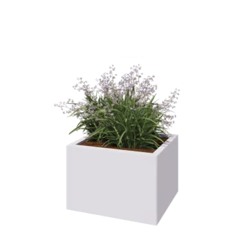Teräksinen istutuslaatikko - Suorakaiteen muotoiset - 60 x 50 x 40 cm - RAL9010 matta (valkoinen) - Ilman pohjalevyä