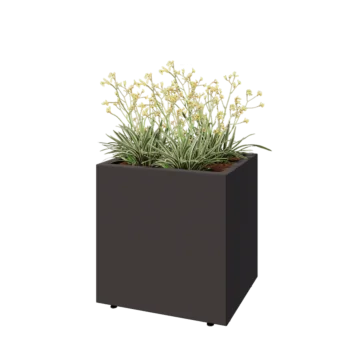 Teräksinen istutuslaatikko - Suorakaiteen muotoiset - 60 x 50 x 60 cm - RAL7016 matta (antrasiitinharmaa) - Pohjalevyllä - Jaloilla